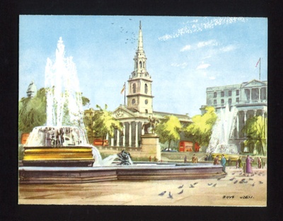 Christmas card - national savings stamps Christmas gift - Trafalgar square; 13164