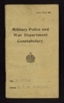 Army book 466 - "Military Police and War Department Constabulary" manuscript note book; 7619