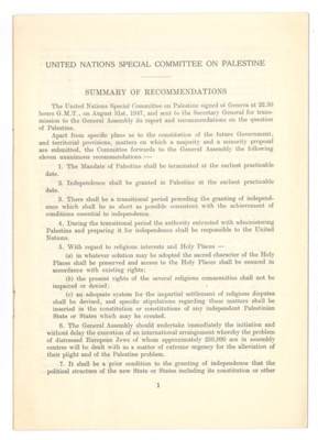 Government pamphlet - "United Nations special committee on Palestine 1947"; 32774