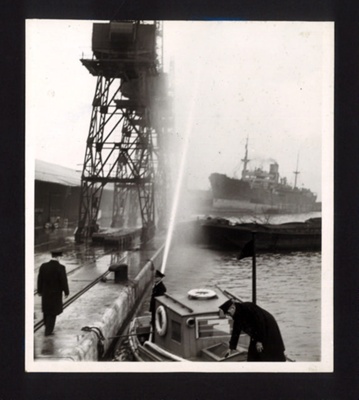 Photograph - A.F.S. fire vessel (probably "Apex") on Thames; 6712 Photograph - A.F.S. fire vessel (probably "Apex") on Thames; 6712