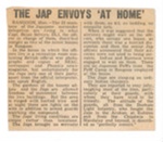 Press cutting - "The Japanese envoy at home" - good living conditions for Japanese officer P.O.W.'s; 36482 Press cutting - "The Japanese envoy at home" - good living conditions for Japanese officer P.O.W.'s; 36482