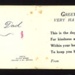 Christmas card to Violet Bell - nurse, from her parents. Milton series; 68869 Christmas card to Violet Bell - nurse, from her parents. Milton series; 68869