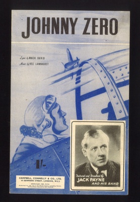 Sheet Music - "Johnny Zero" by Mack David & Vee Lawnhurst - 1943; 1/01/1943; 6208 Sheet Music - "Johnny Zero" by Mack David & Vee Lawnhurst - 1943; 1/01/1943; 6208