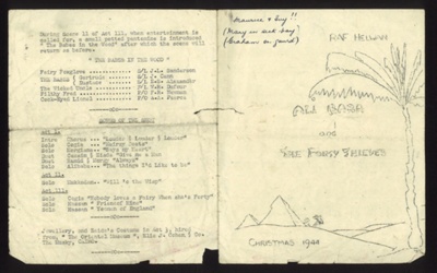 Programme- R.A.F., Helwan- 'Ali bara & the forty thieves' Christmas 1944; 78864