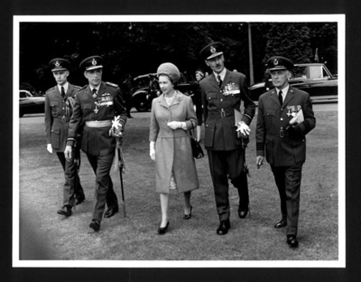 Photographs (3) - postwar R.A.F. military inspections by H.M. Queen Elizabeth II; 5462