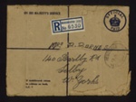 Registered envelope (brown) - Mrs R. Barnes - Selby - 13/05/1941; 13/05/1941; 2200