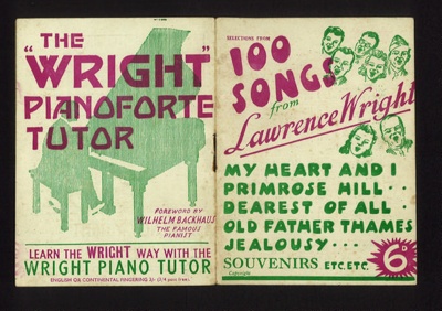 Song book - "100 songs from Lawrence Wright" - catalogue 6d; 5993