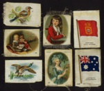 Cigarette fabric labels with bird, flag & portrait designs- 'Timothy whites & Taylors' undated ; 78839