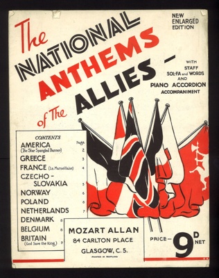 Sheet Music Book - "The National Anthems of the Allies"; 6274