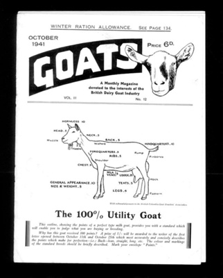 Magazine - "Goats" - British Dairy Goat Industry - October 1941; 1/10/1941; 1864 Magazine - "Goats" - British Dairy Goat Industry - October 1941; 1/10/1941; 1864