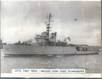 Copies of photographs (2) - "H.M.S. fort York" pennant no: j119 - bangor class fleet minesweeper; 35423