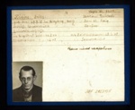 German P.O.W. record card - Fritz Kiene - German - Dob 27/07/1915; 6613