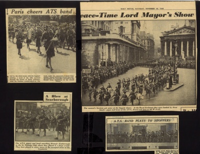 Photographs (3) & press cuttings (4) - A.T.S. band - with letter from Doris Milburn; 5353