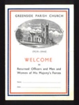 Leaflet - Greenside Parish Church Welcome Home Message to the Troops 1939-1945; 2463