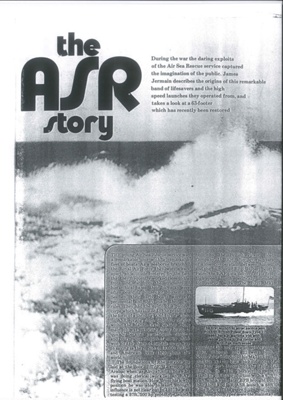 Photocopy of magazine article - "The ASR Story" - R.A.F. Air Sea Rescue; 35981
