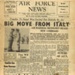 Newspaper- 'Air Force News' 'Bug move from Italy' dated 16.10.1945; 78832  Newspaper- 'Air Force News' 'Bug move from Italy' dated 16.10.1945; 78832