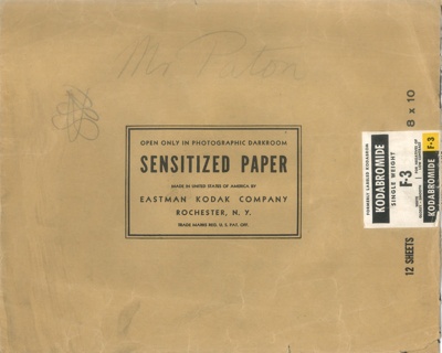 Photographic envelope (brown) (empty) - "Kodak Sensitized Paper" - "Open only in photographic darkroom"; 38318