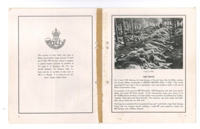 Booklet - "The story of Belsen" - 113 L.A.A. Regiment R.A. (D.L.I.) T.A. - Dr J. Ardley; 35446