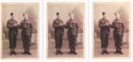 Copied black and white photographs - George Calvert and two colleagues - recovering from wounds received at Dunkirk (original returned 2/12/03) also in uniform; 45184