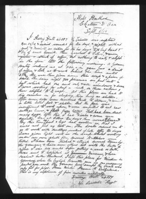 Photocopy - Manuscript account of Harry Hall 46887 2/4th Leicester Regiment - captured by Germans during WW1 - 05/09/1918; 5/09/1918; 2278