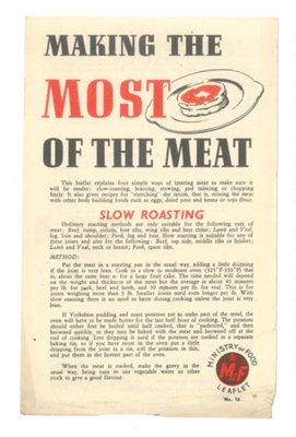Ministry of Food cookery leaflets (7) - vegetables - fish - meat - stew - sugar - short pastry - issued January to March 1946; 1/03/1946; 37357 Ministry of Food cookery leaflets (7) - vegetables - fish - meat - stew - sugar - short pastry - issued January to March 1946; 1/03/1946; 37357