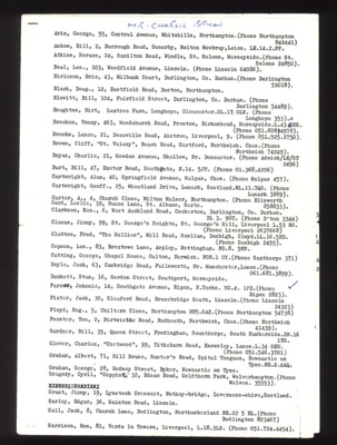 List - names & addresses of platoon members of 239 G.T. Coy R.A.S.C.; 5217