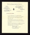 Letter of reference - from Wortley R.D.C. re: T.E. Wigelsworth - fire guard officer - 03/11/1944; 3/11/1944; 6443 Letter of reference - from Wortley R.D.C. re: T.E. Wigelsworth - fire guard officer - 03/11/1944; 3/11/1944; 6443