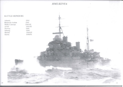 Copied photographs (2) - "H.M.S. Kenya" - listing battle honours 1941-1950; 36313 Copied photographs (2) - "H.M.S. Kenya" - listing battle honours 1941-1950; 36313