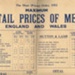Posters (3) - "Retail meat price charts" 1951 - 1952 - 1953 - (1953 chart in hut 07); 2874 Posters (3) - "Retail meat price charts" 1951 - 1952 - 1953 - (1953 chart in hut 07); 2874