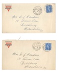 Envelopes (2) - with "Canadian Y.M.C.A." franks - addressed to Mrs W.G. Hampson - Manchester 20 - 17/03/1944; 17/03/1944; 37032 Envelopes (2) - with "Canadian Y.M.C.A." franks - addressed to Mrs W.G. Hampson - Manchester 20 - 17/03/1944; 17/03/1944; 37032