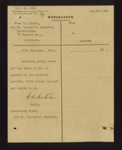 Army form c348 - "Memorandum" - re: payment of accounts - from O.C. Depot - 5th Bn Yorkshire Regiment to Charles Dale of HELMSley - 27/02/1915; 22/02/1915; 2258