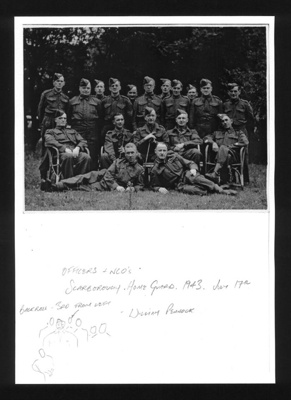 Photocopied photo of Scarborough Home Guard 17/07/1943 - officers and N.C.O's William Pennock; 62303 Photocopied photo of Scarborough Home Guard 17/07/1943 - officers and N.C.O's William Pennock; 62303