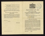 'War Damage Act, 1941'- info about the private chattel scheme - cover for belongings which suffer war damage ; 78794 'War Damage Act, 1941'- info about the private chattel scheme - cover for belongings which suffer war damage ; 78794