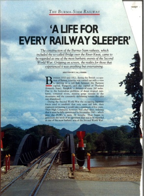Magazine article - "A life for every railway sleeper" - Story of Burma-Siam "Death" Railway; 2052