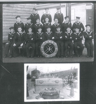 Copies (2) of naval group photograph - graduation class at "H.M.S. Collingwood" - circa 1940; 36475 Copies (2) of naval group photograph - graduation class at "H.M.S. Collingwood" - circa 1940; 36475
