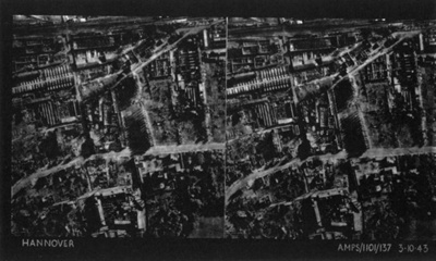 R.A.F. photograph transparency - Bomb Damage at Hannover - 03/10/1943; 3/10/1943; 9007