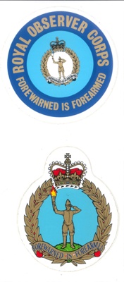 Transfer badges (3) - Royal Observer Corps - "Forewarned is forearmed"; 36825