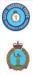Transfer badges (3) - Royal Observer Corps - "Forewarned is forearmed"; 36825