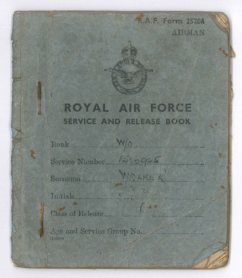 R.A.F. form 2520a Airman - R.A.F. Service & Release book - W/O Gordon F. Walker 1506925 - 13/10/1941 to 13/08/1946; 13/10/1941; 36860 R.A.F. form 2520a Airman - R.A.F. Service & Release book - W/O Gordon F. Walker 1506925 - 13/10/1941 to 13/08/1946; 13/10/1941; 36860