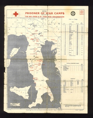 Map of British P.O.W. camps in Germany & Italy - published by the Red Cross & St. John war organisation - September 1943; 1/09/1943; 6421