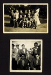 2 Black & white photographs of groups. 1 group of 6 men & 1 woman in civvies 1940s. 1 group of 10 men with 2 nurses.; 75218 2 Black & white photographs of groups. 1 group of 6 men & 1 woman in civvies 1940s. 1 group of 10 men with 2 nurses.; 75218