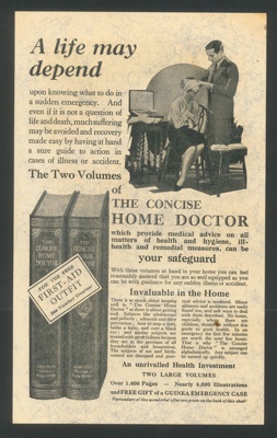 Advertisement - "Concise home doctor" in 2 volumes plus first aid outfit; 6832
