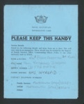 Royal Navy information card belonging to Paul Raymond Dobson serving on H.M.S Intrepid ; 79750 