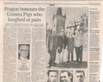 Newspaper article re: Members of Archibald McIndoe's Guinea Pigs Club visit Prague - Burns and Plastic Surgery - 18/04/2000; 36211