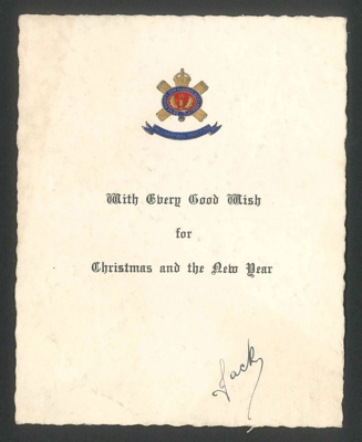 Christmas card - "The Queen's Own Cameron Highlanders"; 3095