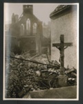 Official copyrighted war photograph- 11th September 1940- crucifix remains untouched amongst the debris of demolished church; 56539