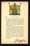 Certificate - "Today as we celebrate victory" 08/06/1946 - message from King George VI to schoolchildren; 8/06/1946; 2260 Certificate - "Today as we celebrate victory" 08/06/1946 - message from King George VI to schoolchildren; 8/06/1946; 2260