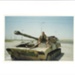 Colour photograph - L. Wainwright on damaged Iraqi tank Saudi Arabia/Kuwait border - (copy in hut 13); 35890