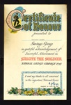 Certificate - awarded to Woolworth's Malton for the "Salute the soldier" national savings campaign 1944; 1/01/1944; 5537 Certificate - awarded to Woolworth's Malton for the "Salute the soldier" national savings campaign 1944; 1/01/1944; 5537