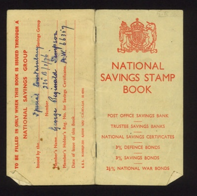National savings stamp book - G.R. Simpson; 2795